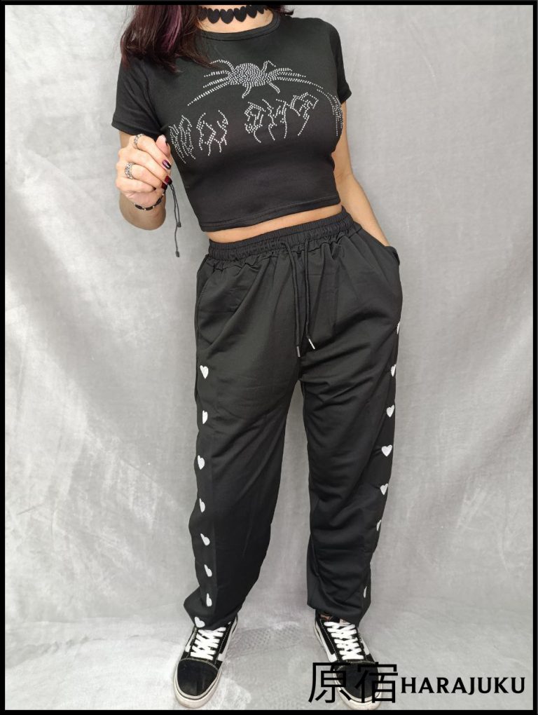Sport pants de corazones ajustable en los tobillos